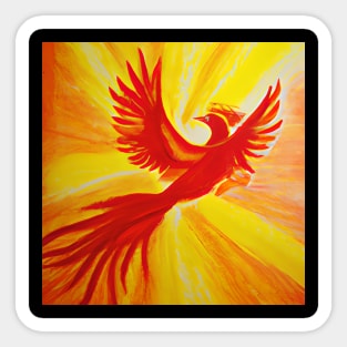 Phoenix Bird Painting Sticker